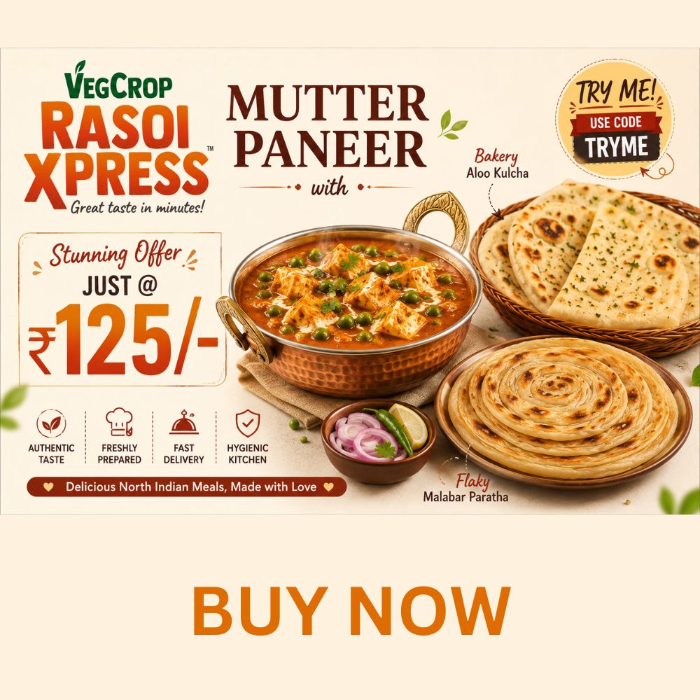 Great Taste TRY ME Combo (Mutter Paneer Bakery Kulcha & Malaar paratha)