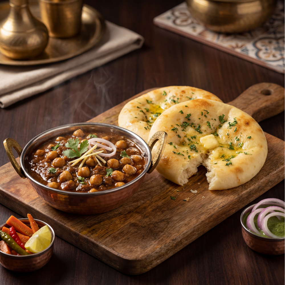 Chole with 2 Bakery Kulcha